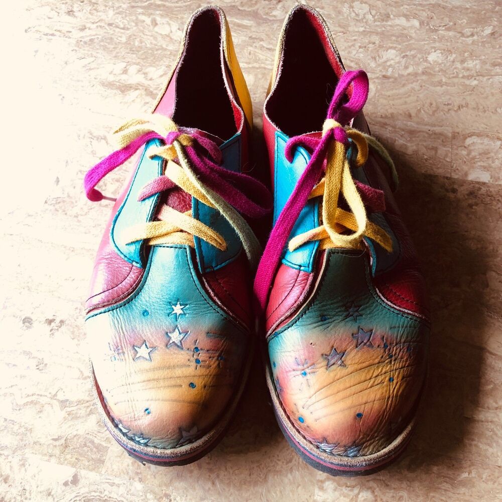 VTG "Those Shoes" Soletech Celestial Galaxy Hand Painted Leather Size 8 W